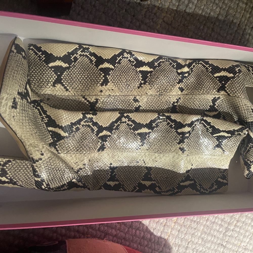 Paris Texas Knee-High Python Embossed Boots - image 6